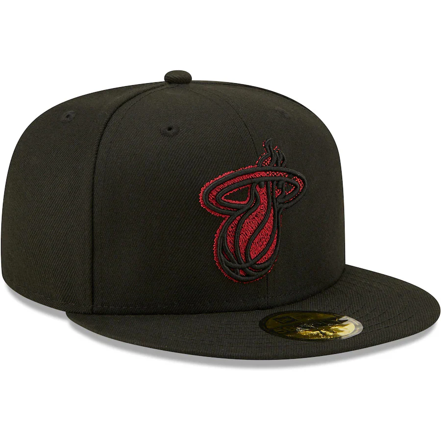 New Era Black Miami Heat Scored 59FIFTY Fitted Hat - Image 3