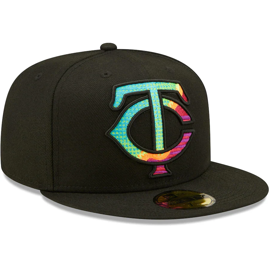 New Era Black Minnesota Twins Neon Fill 59FIFTY Fitted Hat - Image 3