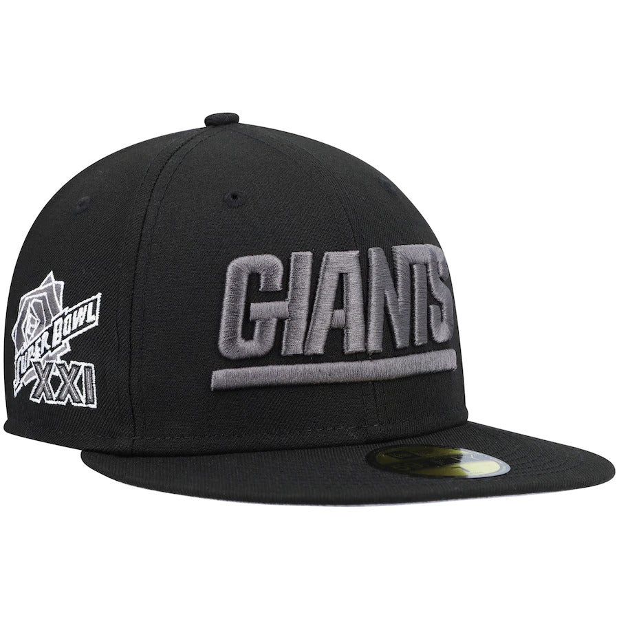 New Era Black New York Giants Super Bowl Patch 59FIFTY Fitted Hat - Image 3