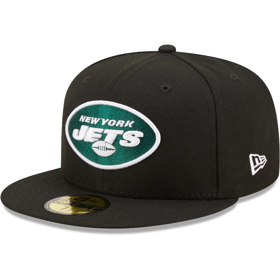 New Era Black New York Jets 50th Anniversary Patch 59FIFTY Fitted Hat - Image 3