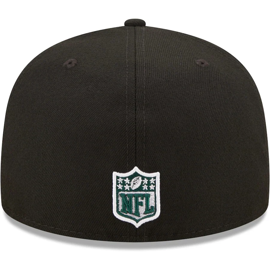 New Era Black New York Jets 50th Anniversary Patch 59FIFTY Fitted Hat - Image 4