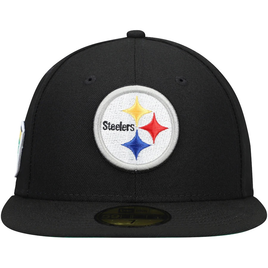 New Era Black Pittsburgh Steelers Field Patch 59FIFTY Fitted Hat - Image 4