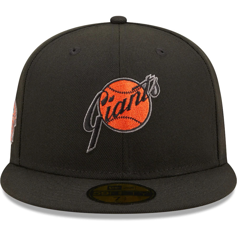 New Era Black San Francisco Giants 25th Anniversary Patch Blackout Pop Undervisor 59FIFTY Fitted Hat - Image 2