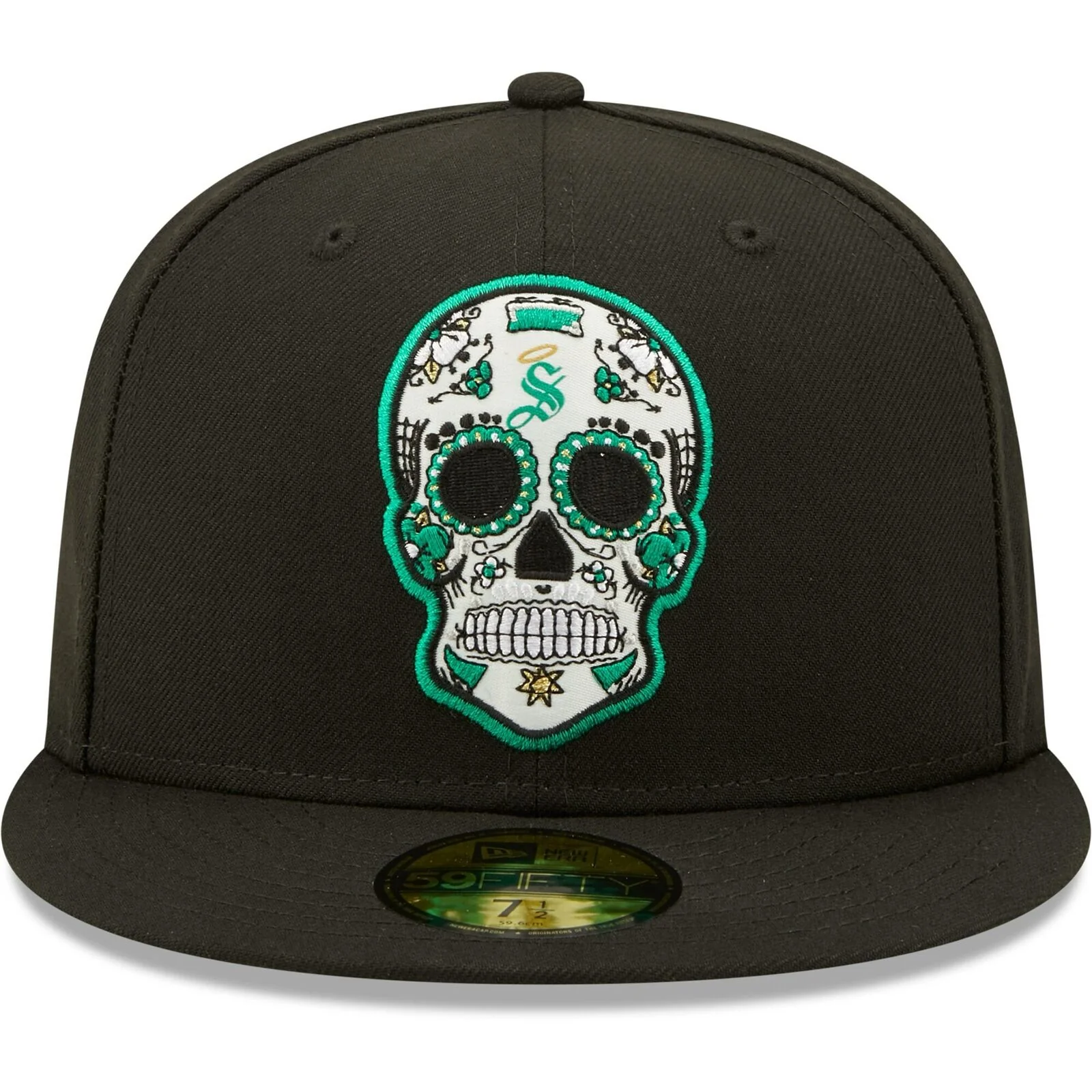 New Era Black Santos Laguna 59FIFTY Sugar Skull Fitted Hat - Image 5