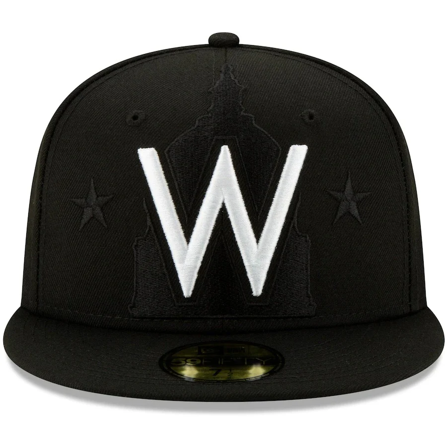 New Era Black Washington Nationals Monochrome Logo Elements 59FIFTY Fitted Hat - Image 2