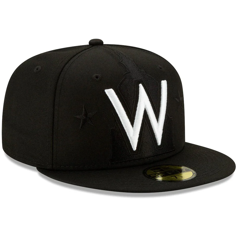 New Era Black Washington Nationals Monochrome Logo Elements 59FIFTY Fitted Hat - Image 4