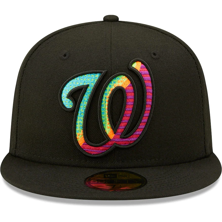 New Era Black Washington Nationals Neon Fill 59FIFTY Fitted Hat - Image 2