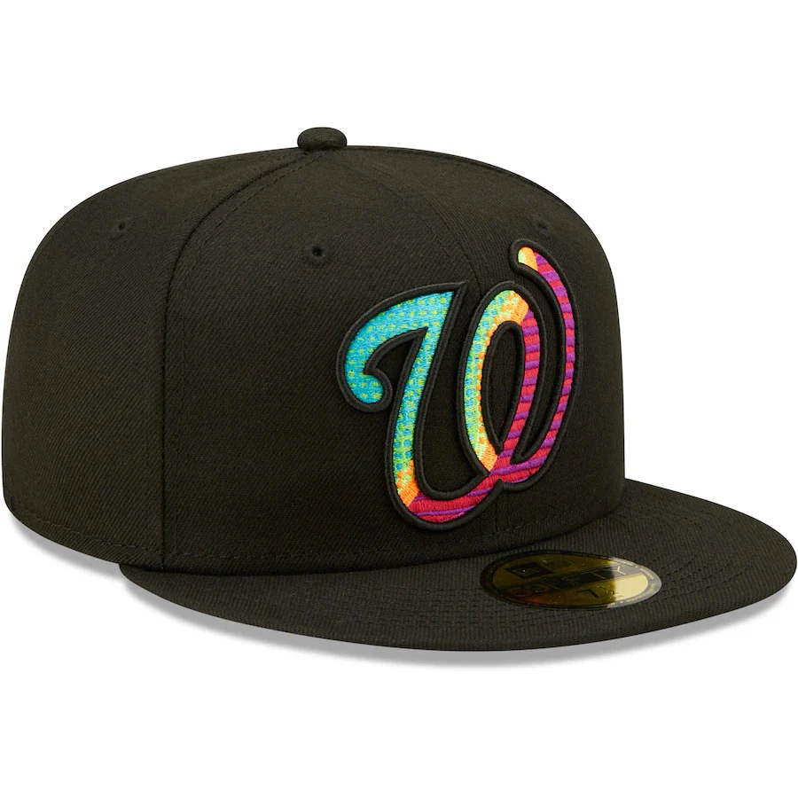 New Era Black Washington Nationals Neon Fill 59FIFTY Fitted Hat - Image 3