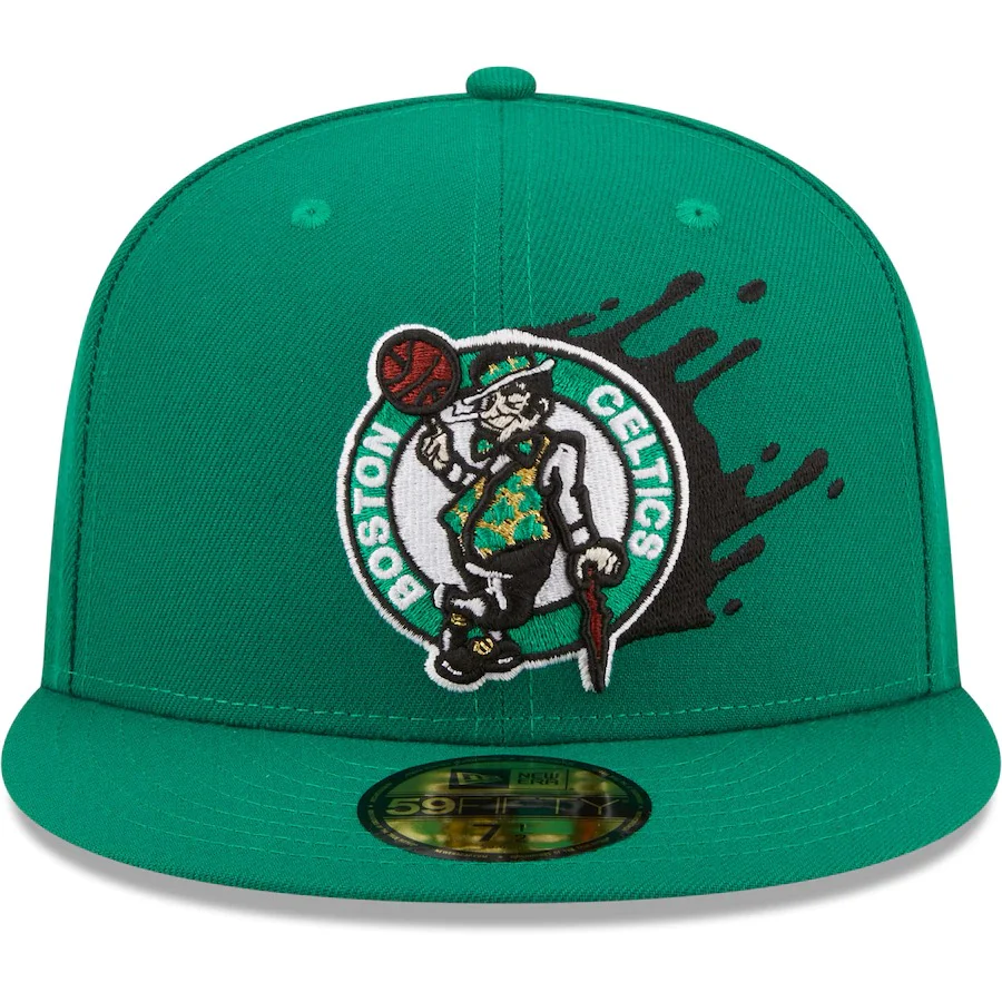 New Era Boston Celtics Kelly Green Splatter 59FIFTY Fitted Hat - Image 5