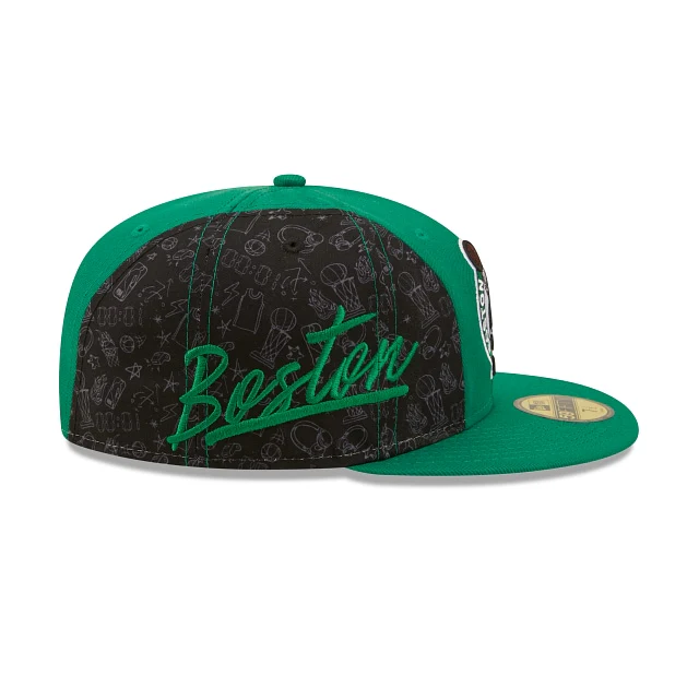 New Era Boston Celtics Side City Doodle 2022 59fifty Fitted Hat - Image 6