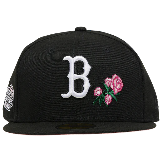 New Era Boston Red Sox Black/Pink Rose 59FIFTY Fitted Hat - Image 3