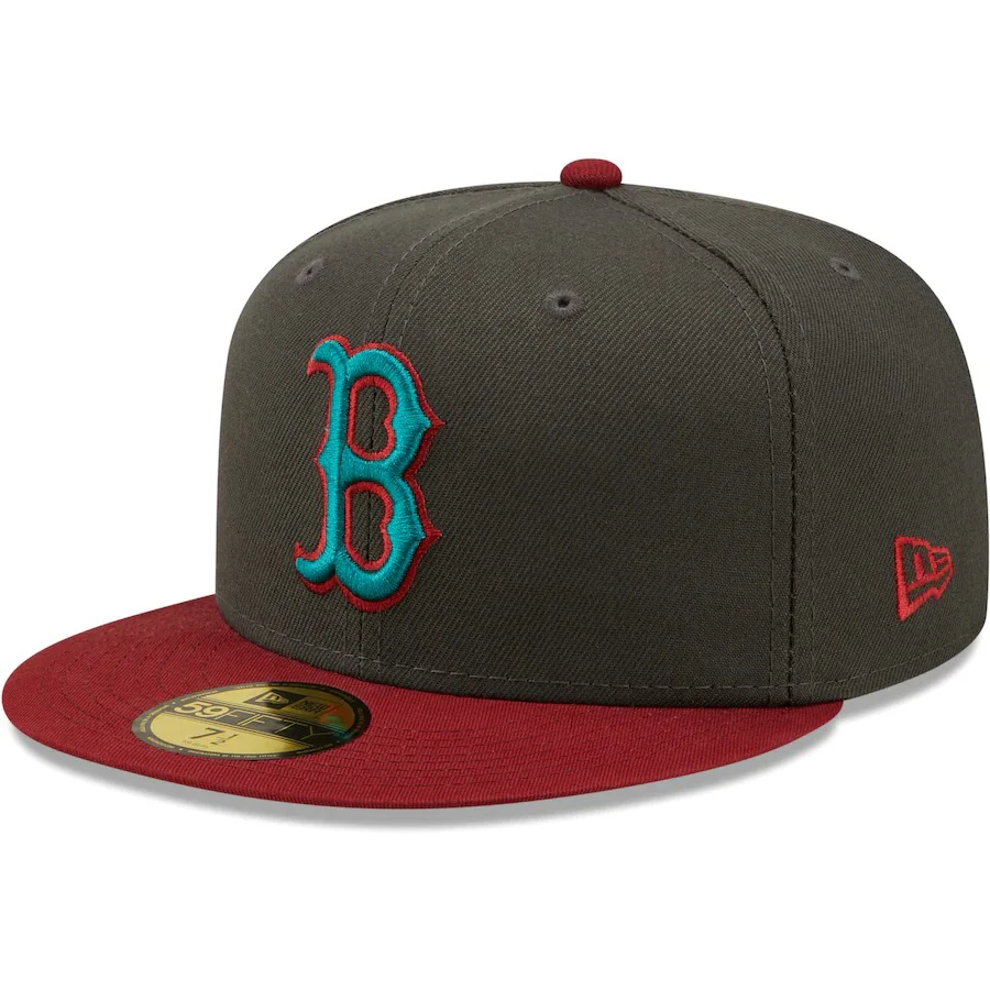 New Era Boston Red Sox Graphite/Cardinal 2007 World Series Titlewave 59FIFTY Fitted Hat - Image 4