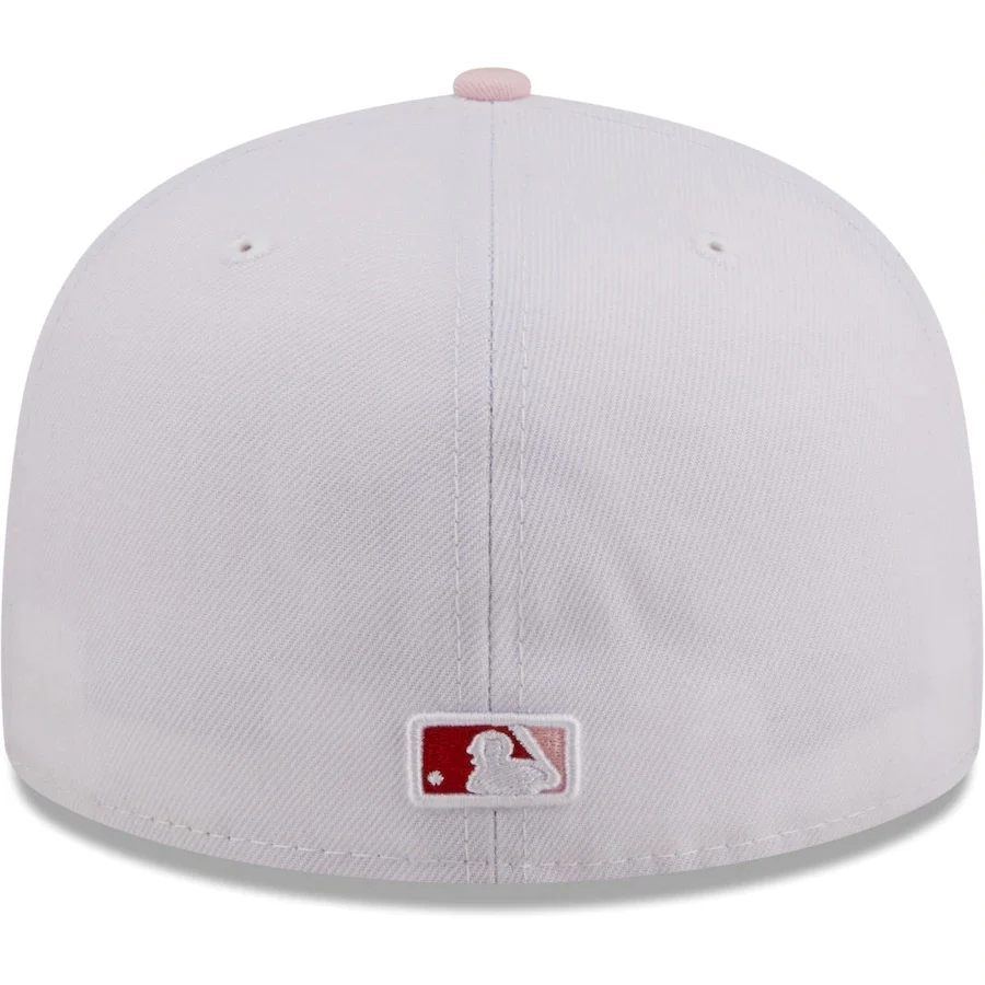 New Era Boston Red Sox White/Pink Scarlet Undervisor 59FIFTY Fitted Hat - Image 4
