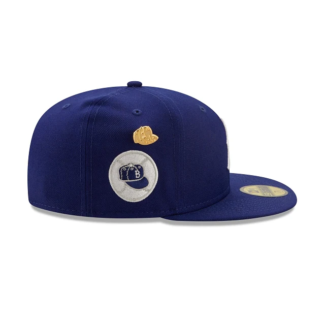 New Era Brooklyn Dodgers 1955 Logo History 59FIFTY Fitted Hat - Image 6