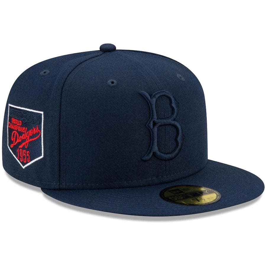 New Era Brooklyn Dodgers Navy Cooperstown Collection Oceanside Red Under Visor 59FIFTY Fitted Hat