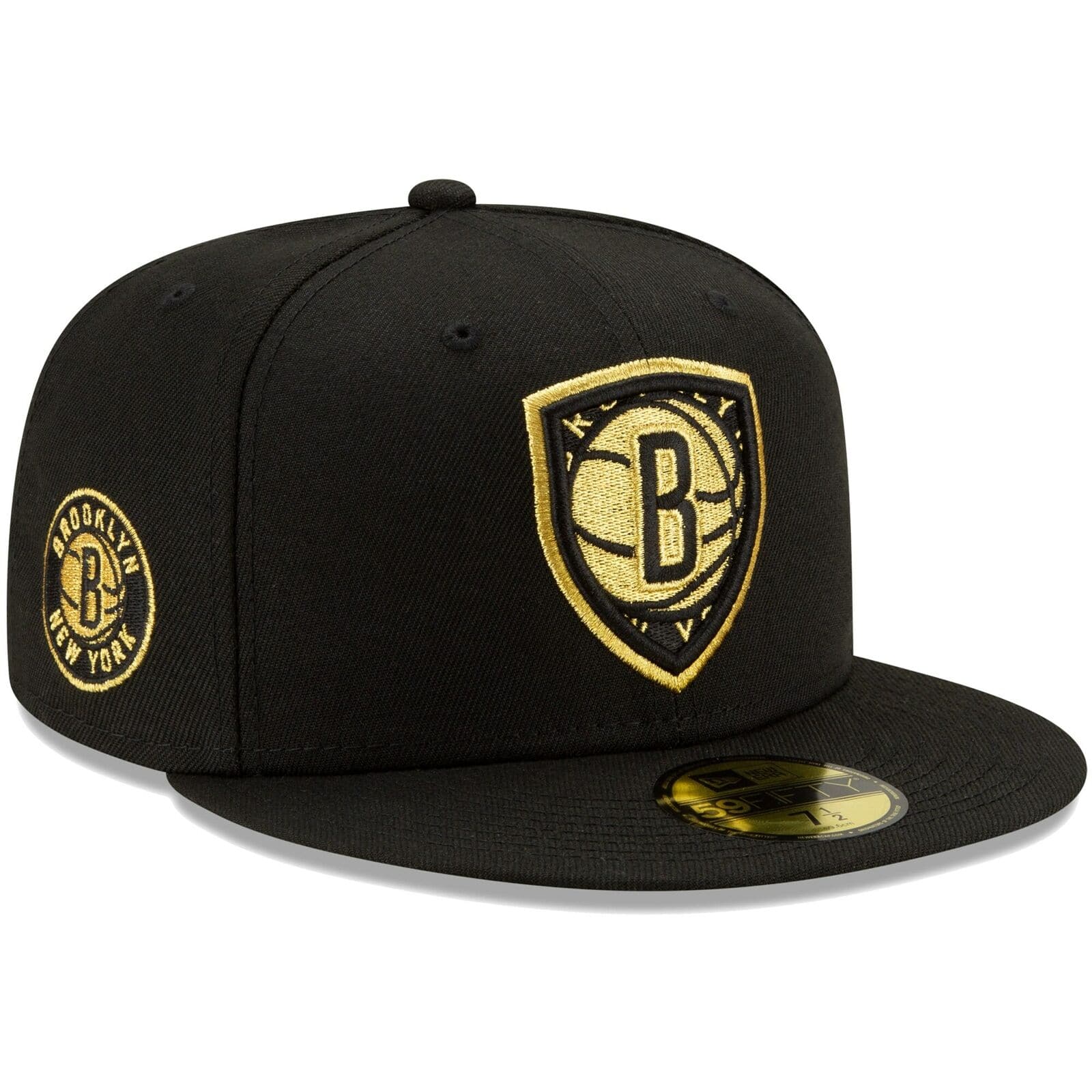 New Era Brooklyn Nets Black Shield 59Fifty Fitted Hat - Image 3