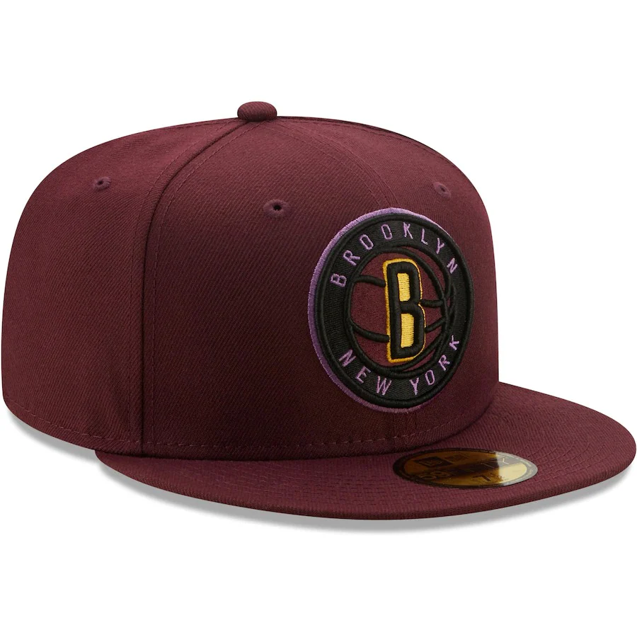 New Era Brooklyn Nets Maroon Color Pack 59FIFTY Fitted Hat - Image 4