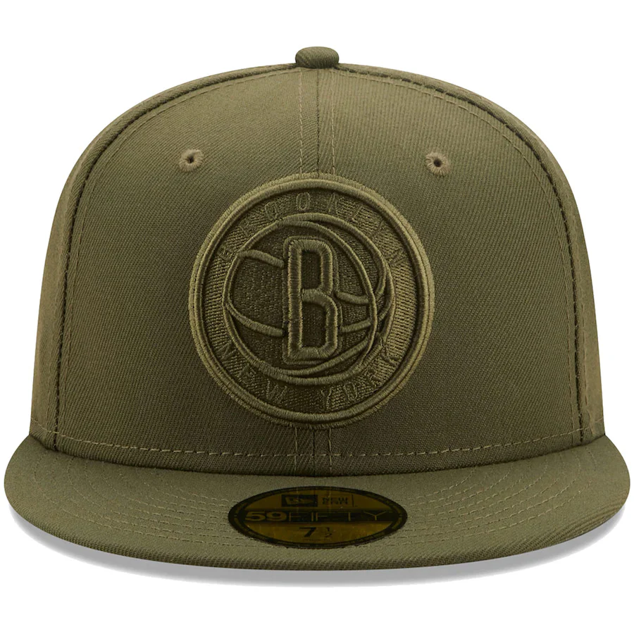 New Era Brooklyn Nets Olive Color Pack 59FIFTY Fitted Hat - Image 2