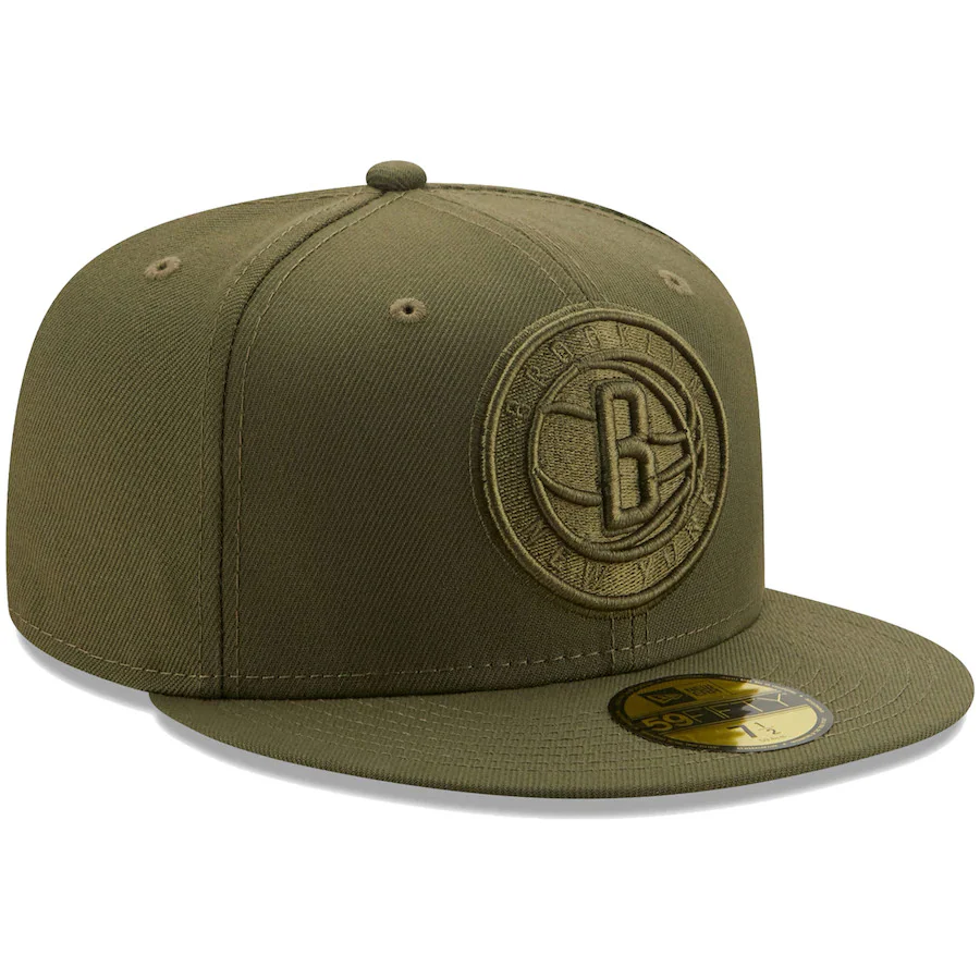 New Era Brooklyn Nets Olive Color Pack 59FIFTY Fitted Hat - Image 3
