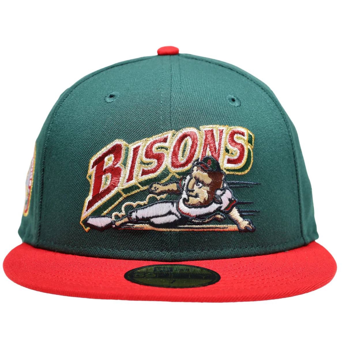 New Era Buffalo Bisons Buster Dark Green/Red 59FIFTY Fitted Hat - Image 2