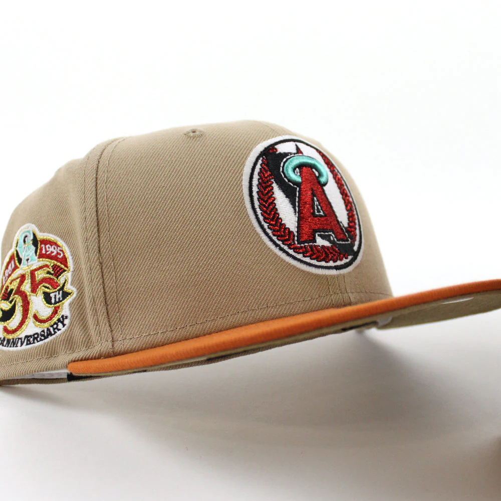 New Era California Angels Khaki/Orange 35th Anniversary 59FIFTY Fitted Hat - Image 2