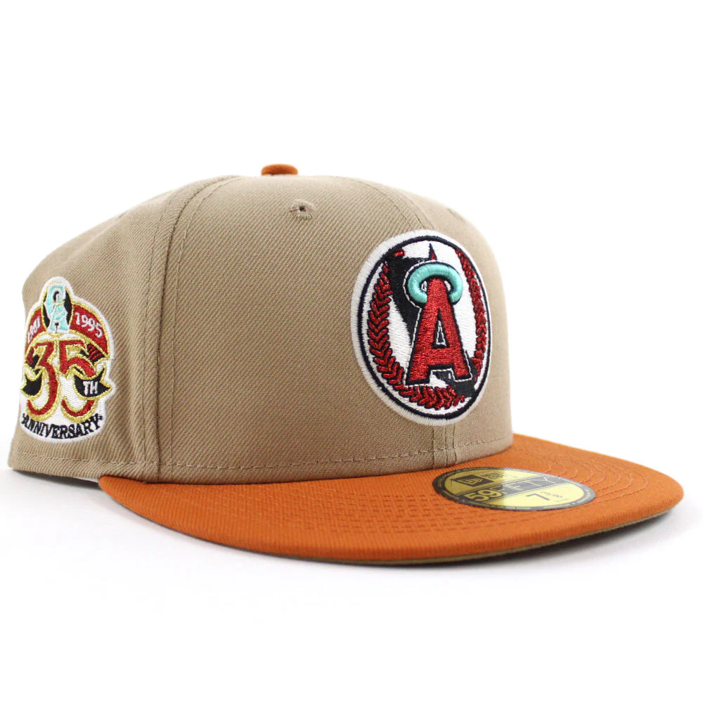 New Era California Angels Khaki/Orange 35th Anniversary 59FIFTY Fitted Hat - Image 5