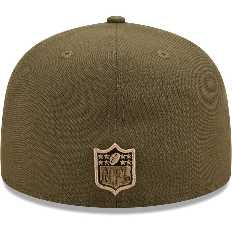 New Era Carolina Panthers Olive 2000 Pro Bowl Camo Undervisor 59FIFTY Fitted Hat - Image 3