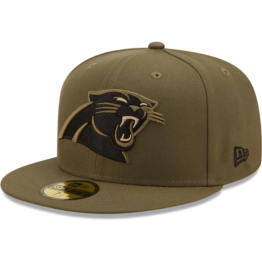 New Era Carolina Panthers Olive 2000 Pro Bowl Camo Undervisor 59FIFTY Fitted Hat - Image 4