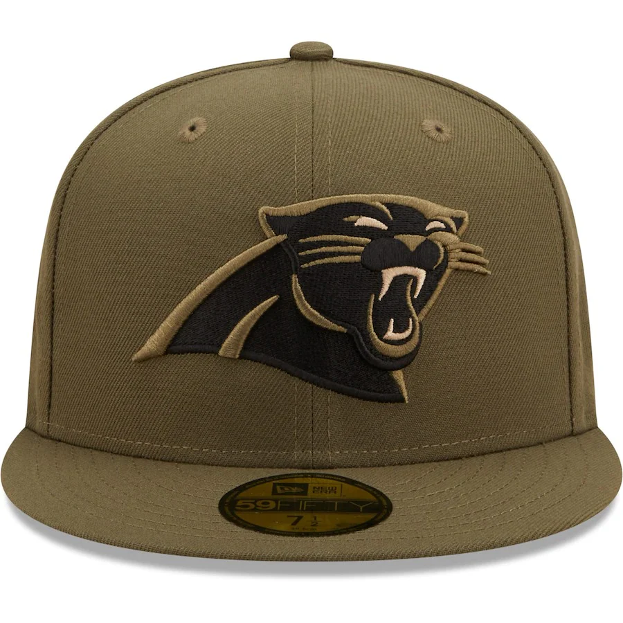 New Era Carolina Panthers Olive 2000 Pro Bowl Camo Undervisor 59FIFTY Fitted Hat - Image 5