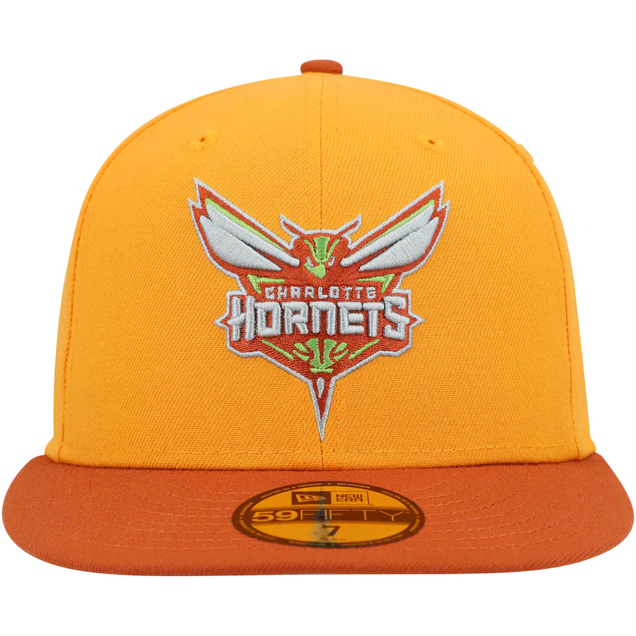 New Era Charlotte Hornets Gold/Rust 2022 59FIFTY Fitted Hat - Image 5