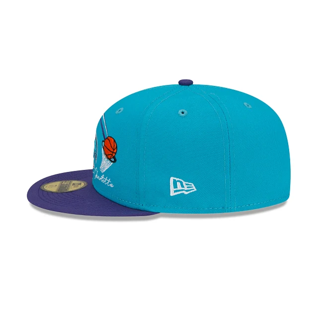 New Era Charlotte Hornets Two-Tone Hoops 59fifty Fitted Hat - Image 5