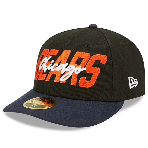 New Era Chicago Bears Black/Navy 2022 NFL Draft Low Profile 59FIFTY Fitted Hat