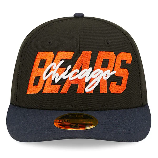 New Era Chicago Bears Black/Navy 2022 NFL Draft Low Profile 59FIFTY Fitted Hat - Image 2
