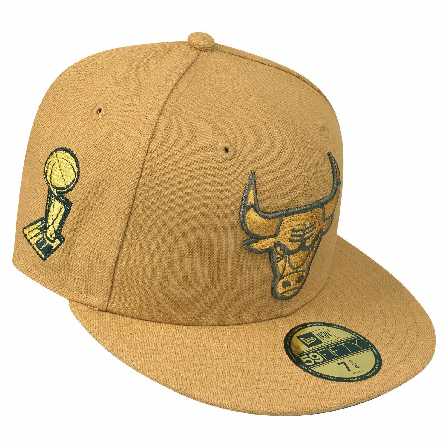 New Era Chicago Bulls Championship Patch Panama Tan 59FIFTY Fitted Hat - Image 2