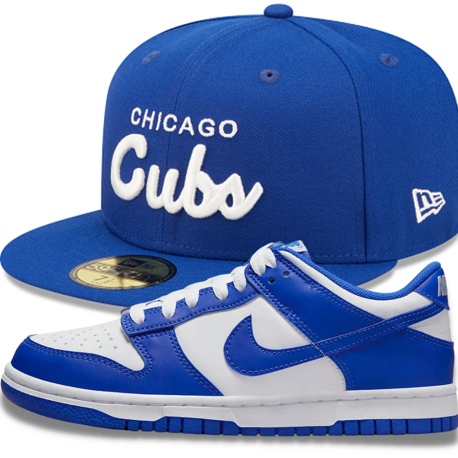 New Era Chicago Cubs Remote Fitted Hat w/ Nike Dunk Low GS “Racer Blue”