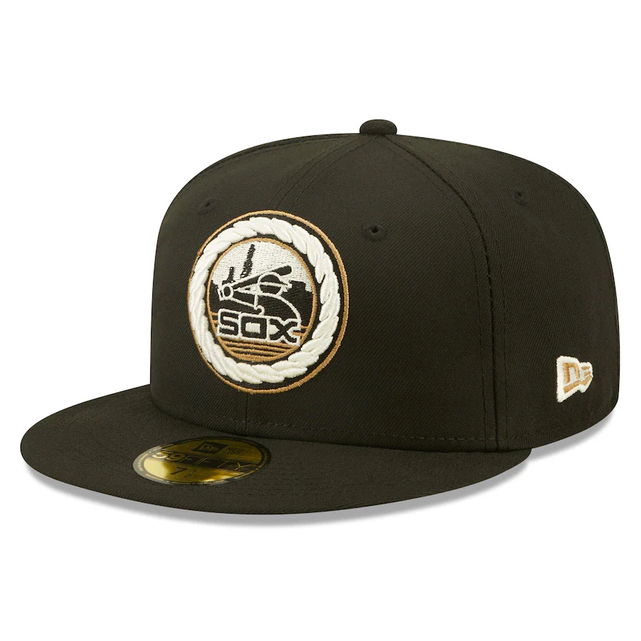 New Era Chicago White Sox Black Alternate Logo Wheat Undervisor 59FIFTY Fitted Hat - Image 4