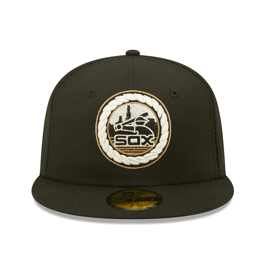 New Era Chicago White Sox Black Alternate Logo Wheat Undervisor 59FIFTY Fitted Hat - Image 5