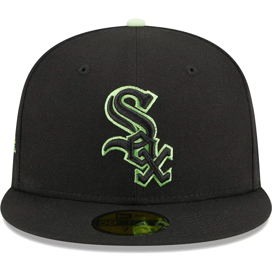New Era Chicago White Sox Black/Lime Pastel Undervisor 2023 59FIFTY Fitted Hat - Image 5