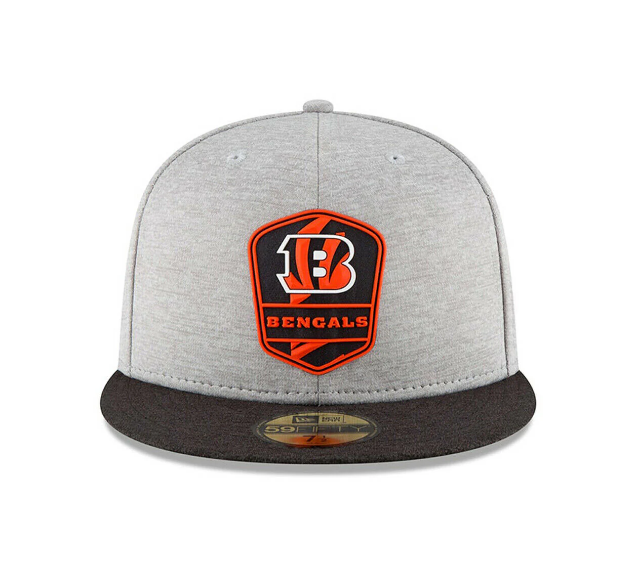 New Era Cincinnati Bengals Heather Grey 2018 NFL Sideline Road 59FIFTY Fitted Hat - Image 3