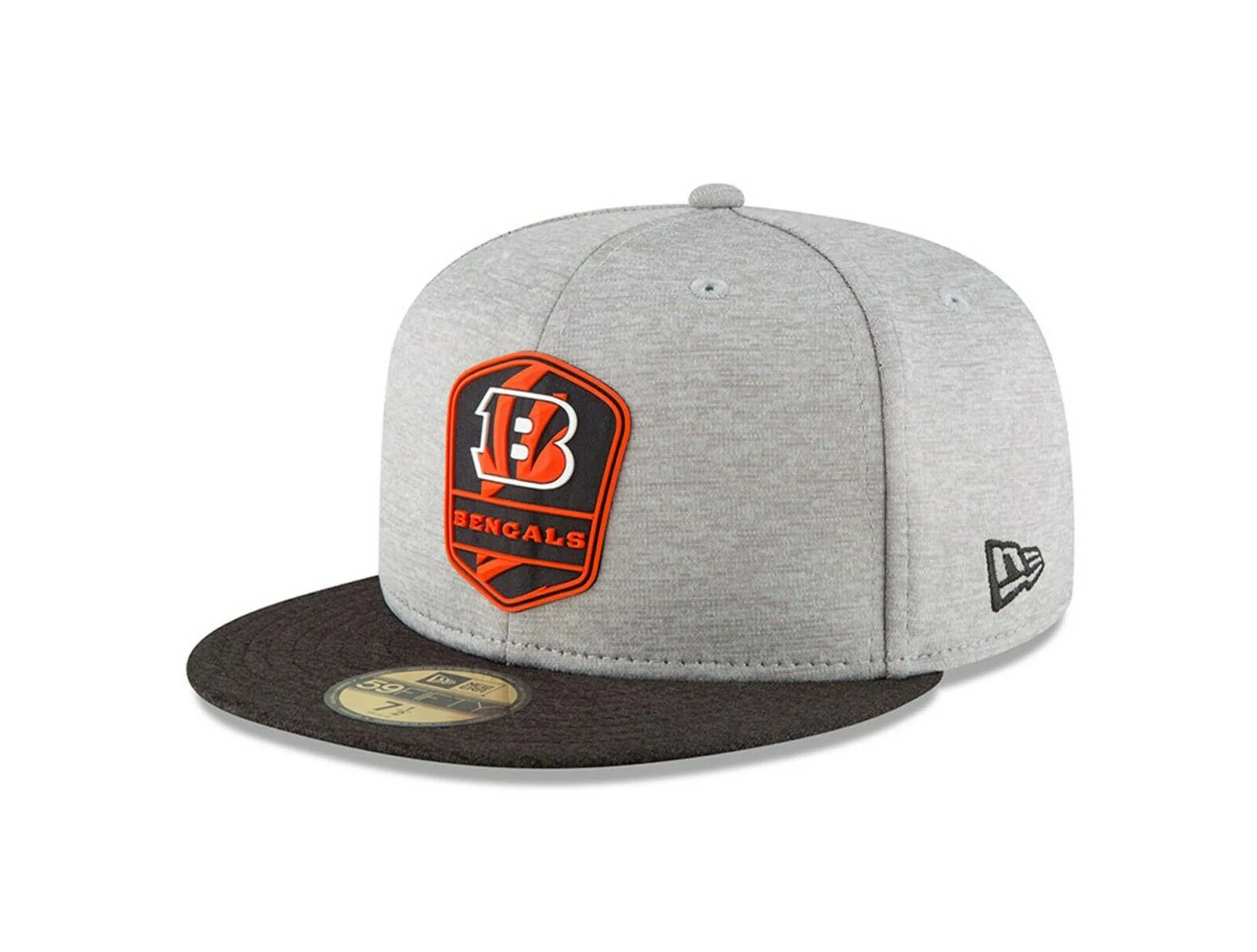 New Era Cincinnati Bengals Heather Grey 2018 NFL Sideline Road 59FIFTY Fitted Hat - Image 5
