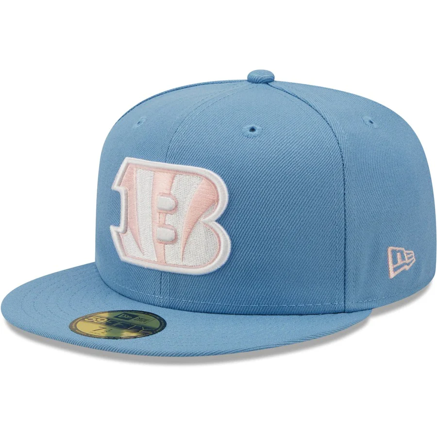 New Era Cincinnati Bengals Light Blue 1991 Pro Bowl Pink Undervisor 59FIFTY Fitted Hat - Image 3