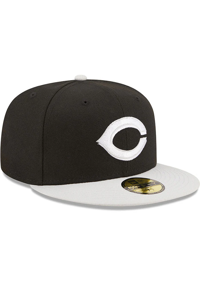 New Era Cincinnati Reds Black/Gray Two-Tone Color Pack 59FIFTY Fitted Hat - Image 3