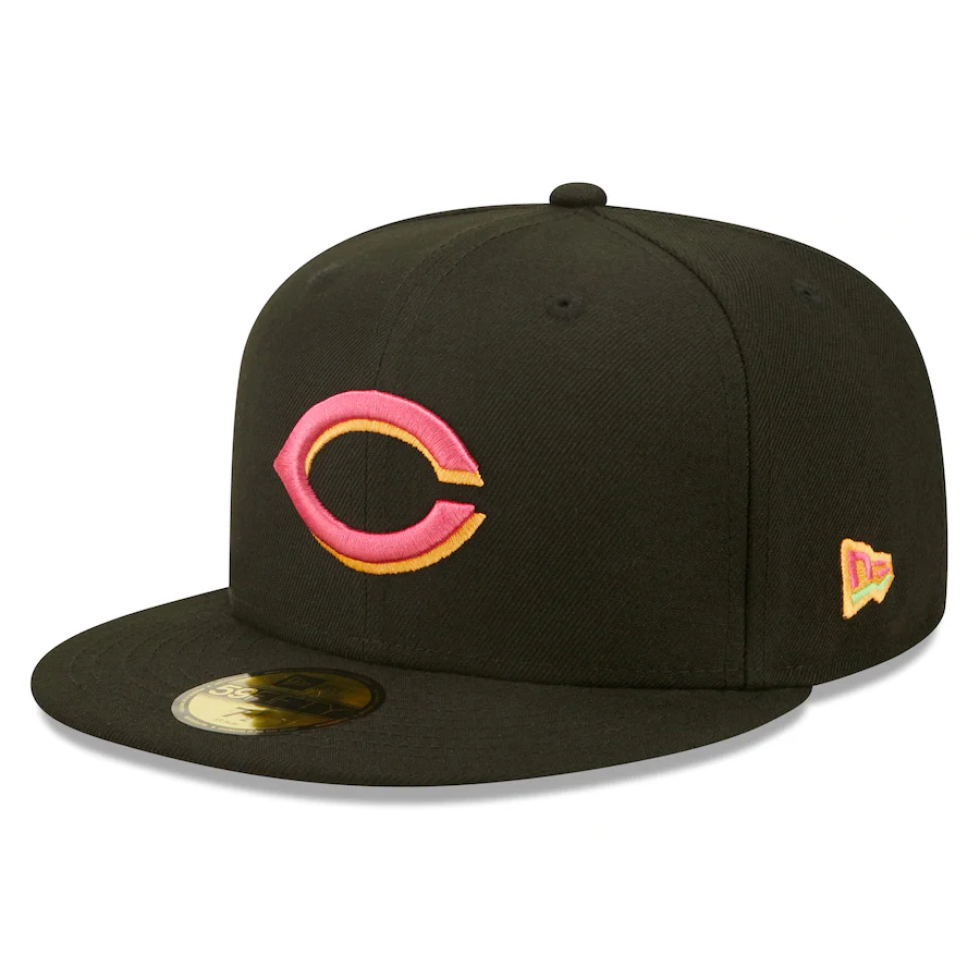 New Era Cincinnati Reds Black Summer Sherbet 59FIFTY Fitted Hat - Image 4