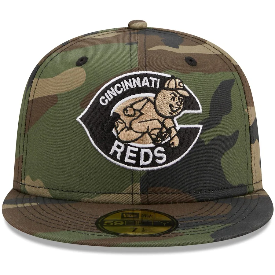 New Era Cincinnati Reds Camo 1970 MLB All-Star Game Flame Undervisor 59FIFTY Fitted Hat - Image 3