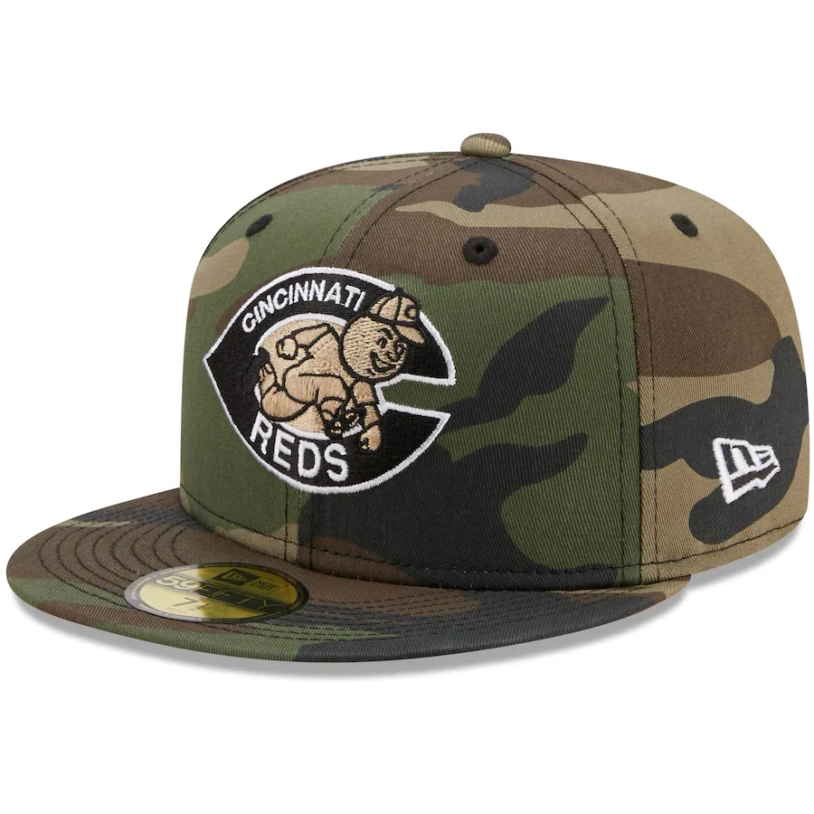 New Era Cincinnati Reds Camo 1970 MLB All-Star Game Flame Undervisor 59FIFTY Fitted Hat - Image 5