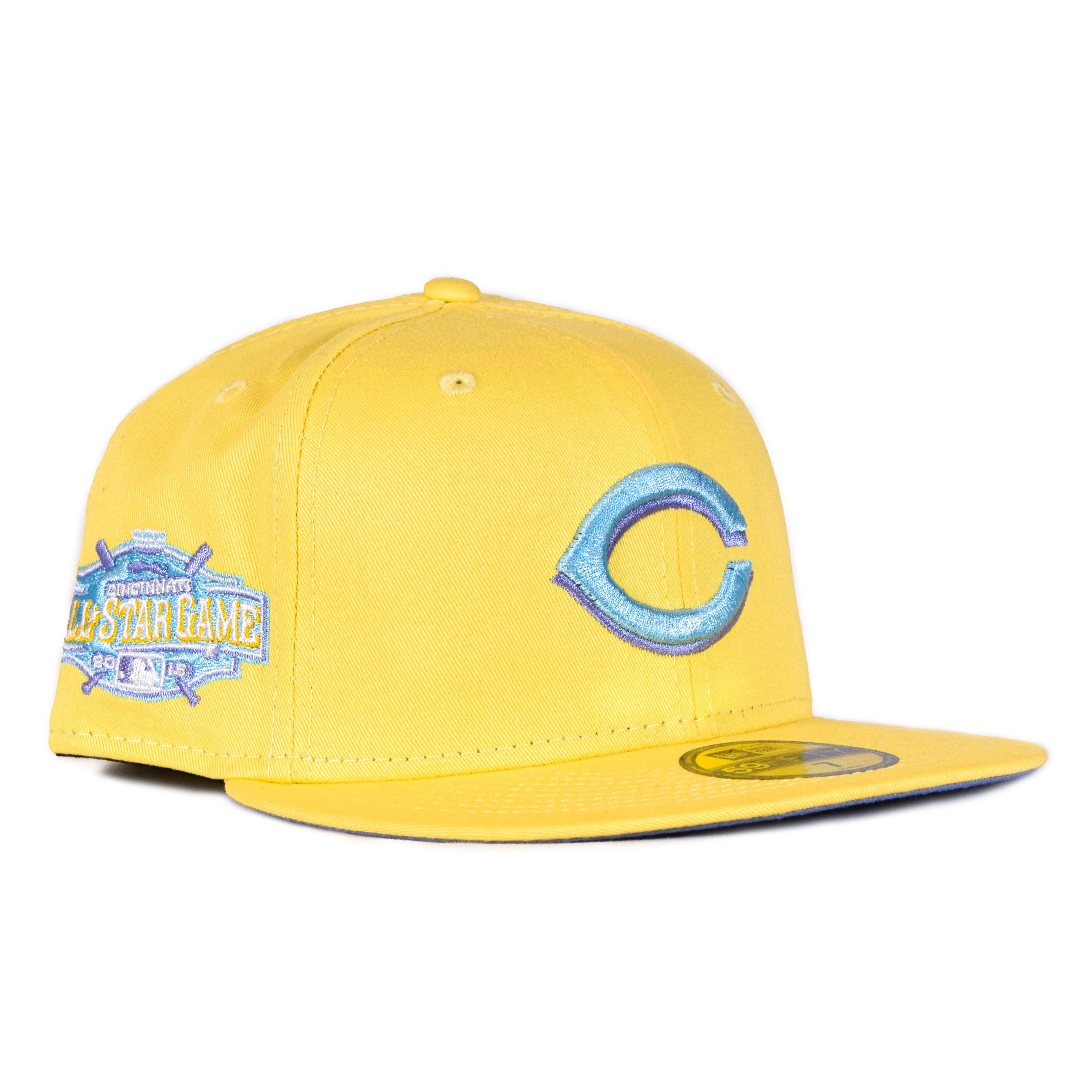 New Era Cincinnati Reds Yellow All-Star Game Lavender Undervisor 59FIFTY Fitted Hat - Image 2