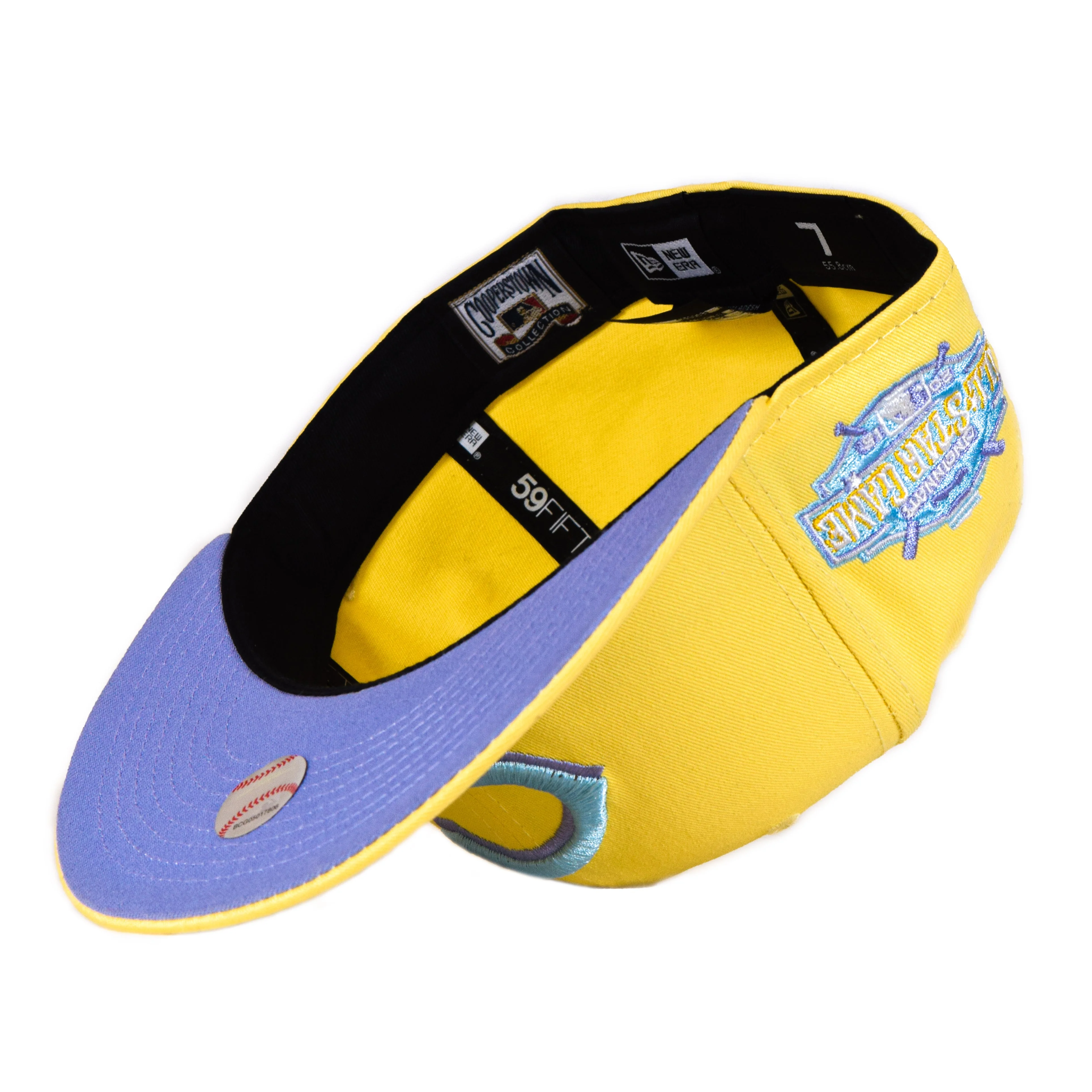 New Era Cincinnati Reds Yellow All-Star Game Lavender Undervisor 59FIFTY Fitted Hat - Image 4