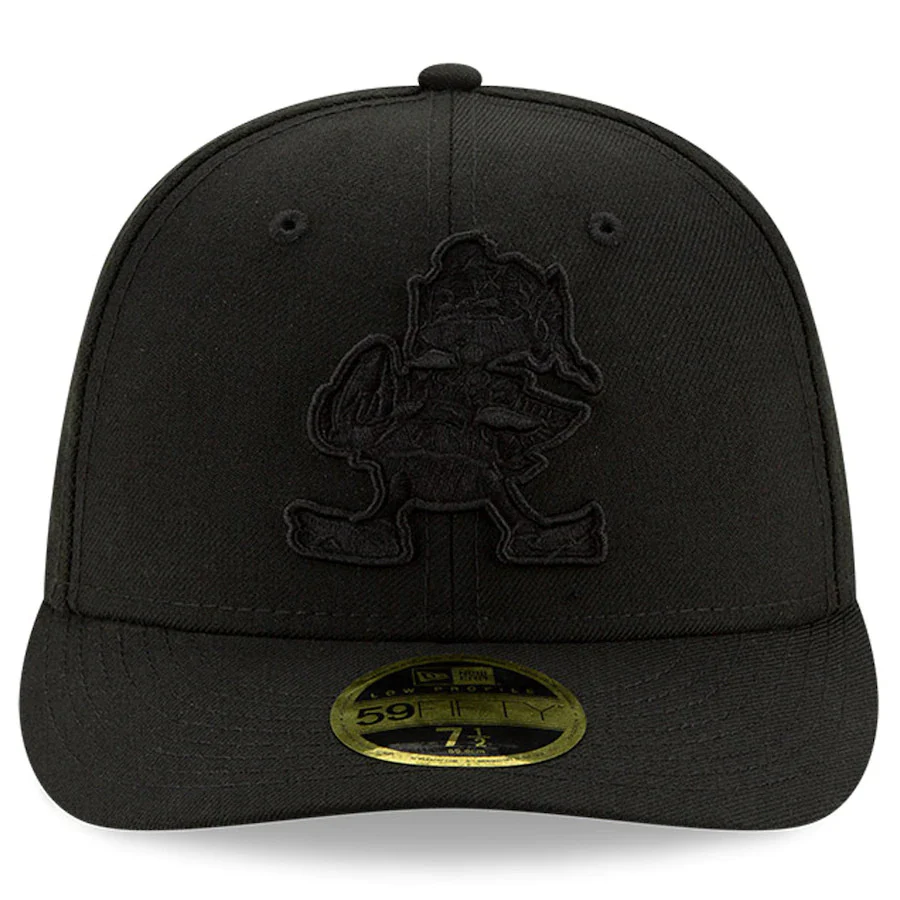 New Era Cleveland Browns Black Throwback Logo Low Profile 59FIFTY Fitted Hat - Image 2
