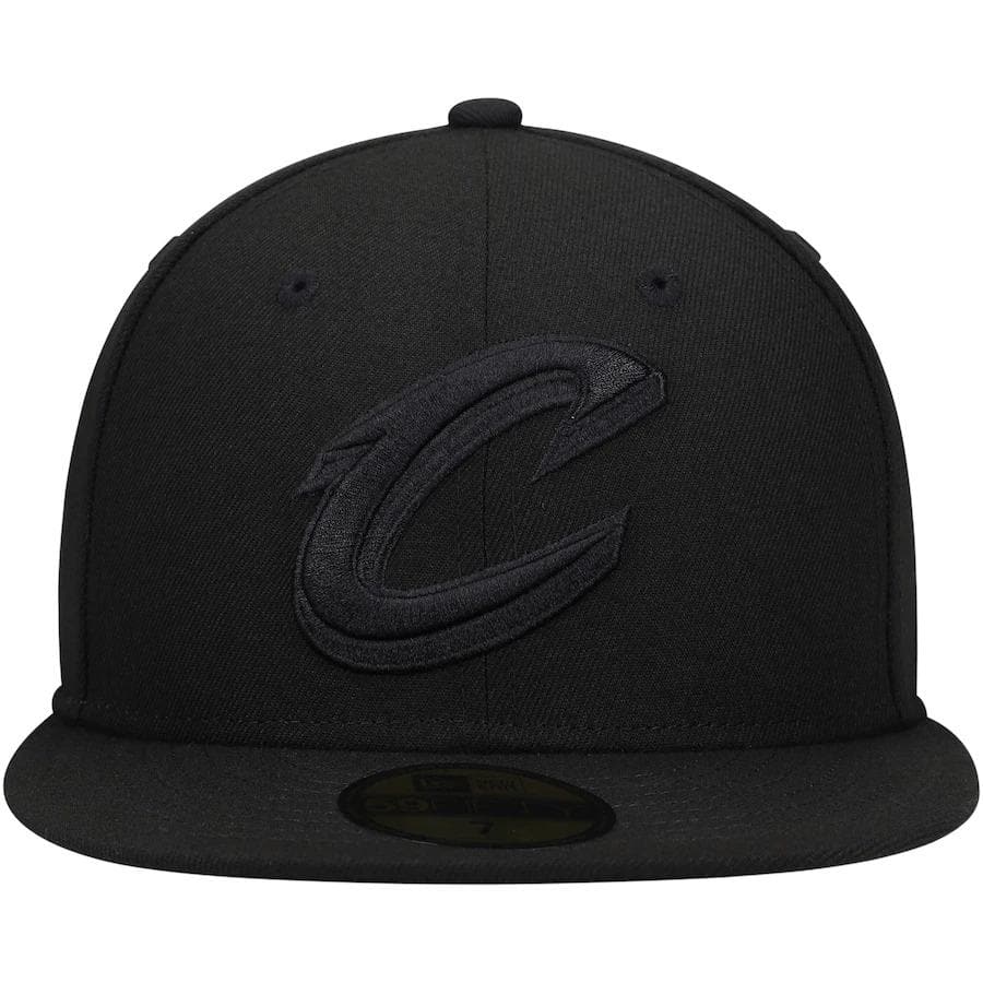 New Era Cleveland Cavaliers Black on Black 59Fifty Fitted Hat - Image 2