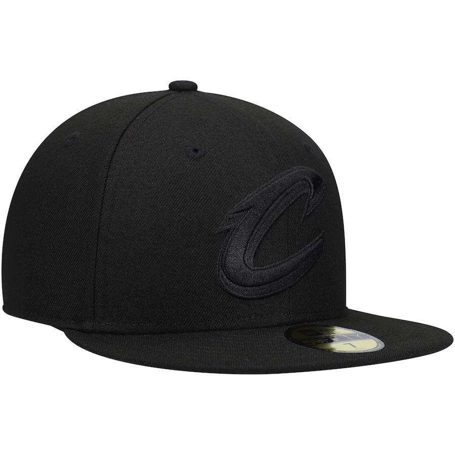 New Era Cleveland Cavaliers Black on Black 59Fifty Fitted Hat - Image 3